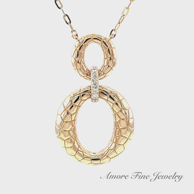 Double Oval Necklace with Pave Link