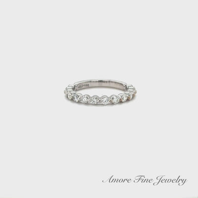 Shared Single Prong White Gold Wedding Ring