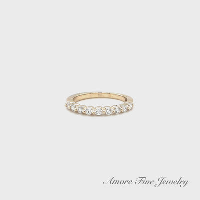 Yellow Gold Single Prong Diamond Wedding Band