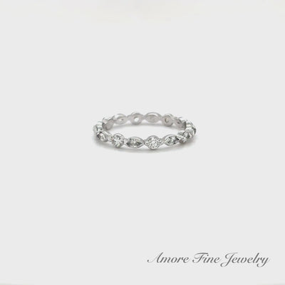 Diamond Marquise Round Wedding Ring