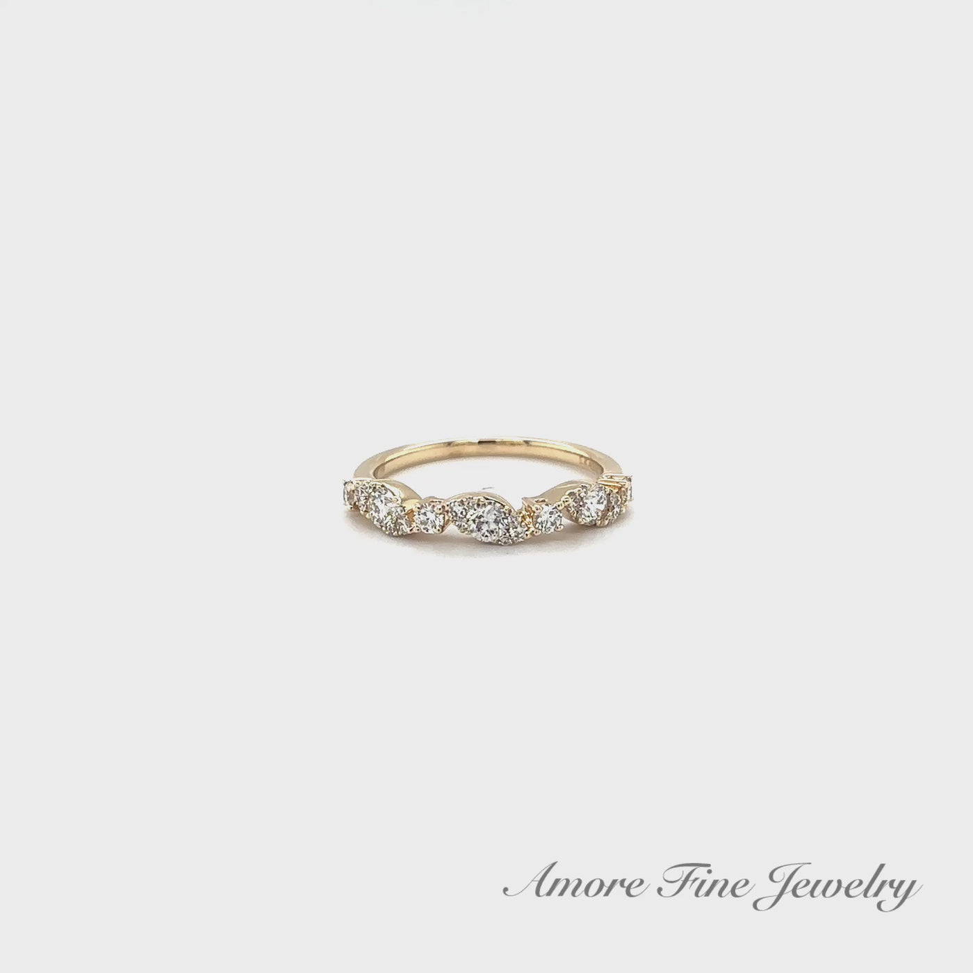 Yellow Gold Marquise Shape Diamond Band