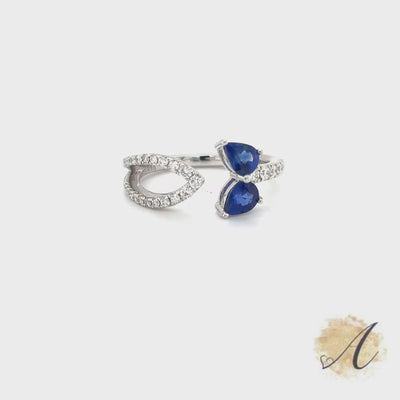 Fashionable Diamond Sapphire Ring