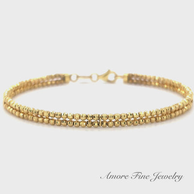 14kt Yellow Gold Flexible Diamond Cut Bracelet