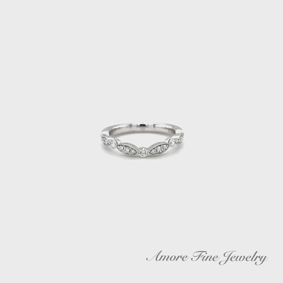 Curved Cluster Diamond Wedding Band