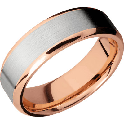 Rose Gold With a Center Inlay Men's Wedding Band