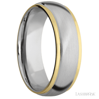 Stepped Down Edged Men's Wedding Band
