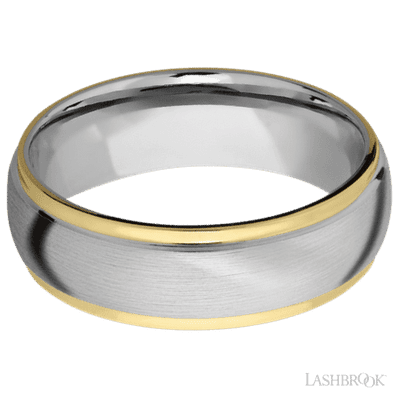Stepped Down Edged Men's Wedding Band