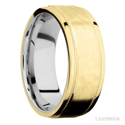 LashBrook Designs Hammer Finish Men's Wedding Band