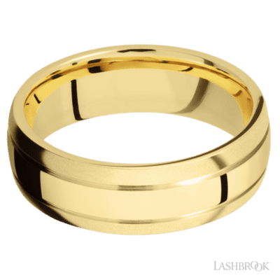 Domed Yellow Gold Men's Wedding Band