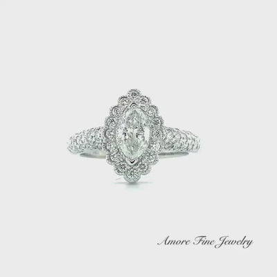 Marquise Halo Engagement Ring