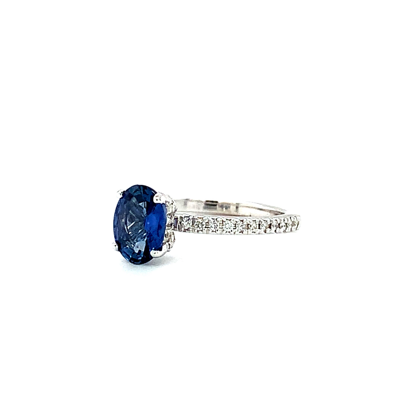 Unique Genuine Sapphire & Diamond Engagement Ring