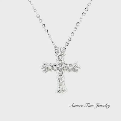 Diamond Fleur de lis Cross