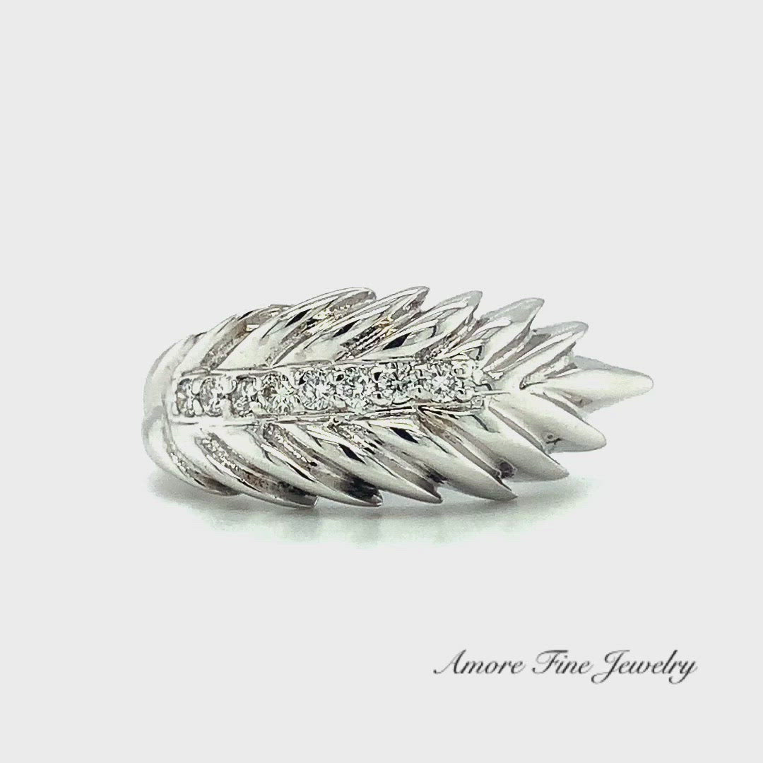 Women's Diamond Leaf Ring