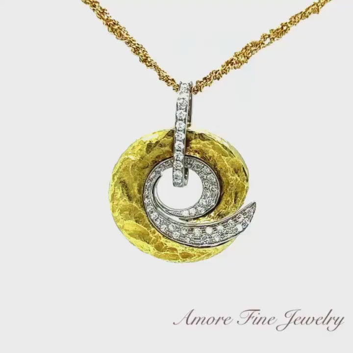 Cherie Dori Diamond E Necklace in 18kt Yellow Gold