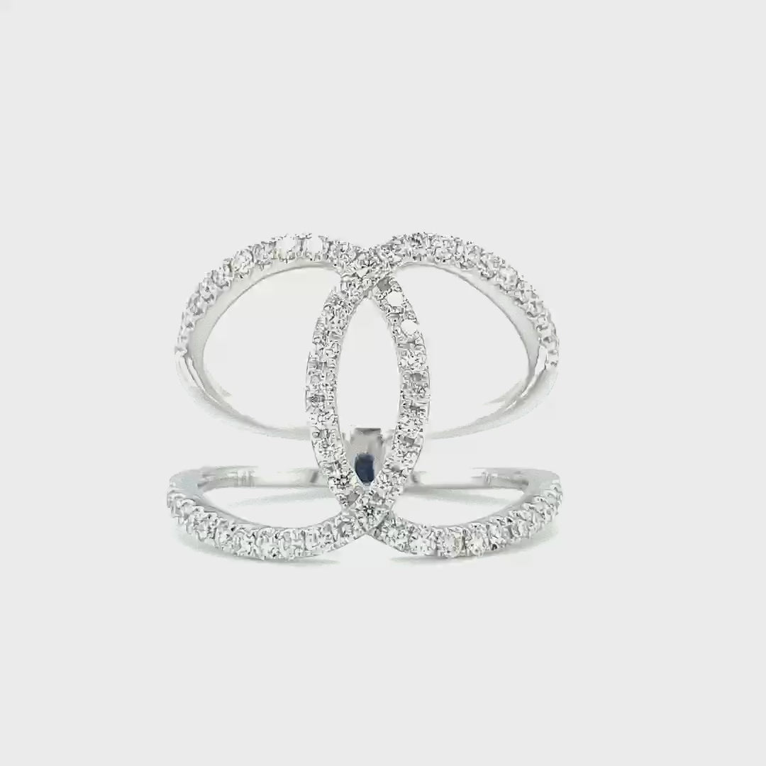 Sphere Overlap Diamond Ring