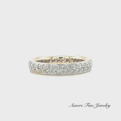 Diamond Pave Set Eternity Wedding Ring or Toe Ring