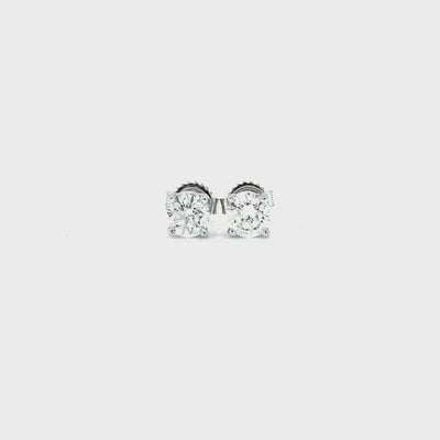 Basket Set Diamond Stud Earrings