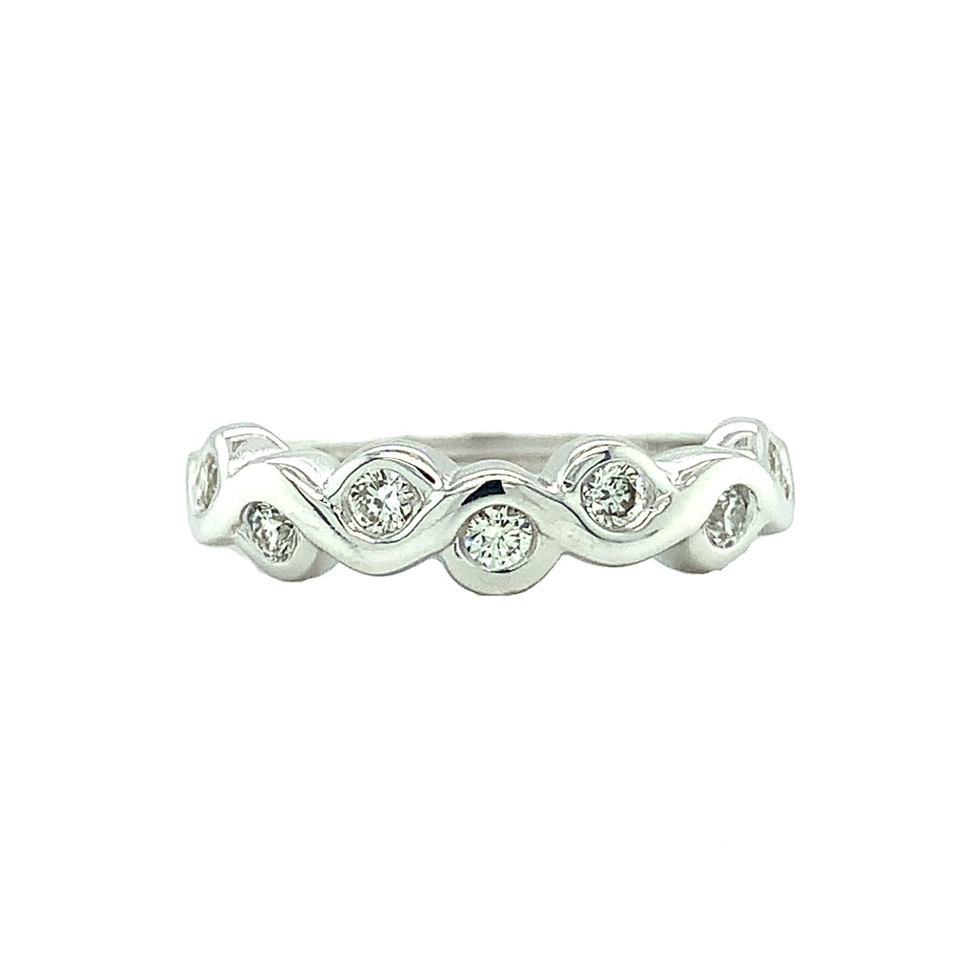 Wavy Style Diamond Wedding Ring