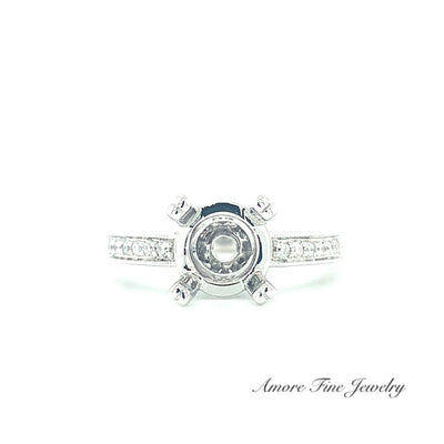 Diamond Engagement Ring Setting In 14kt White Gold