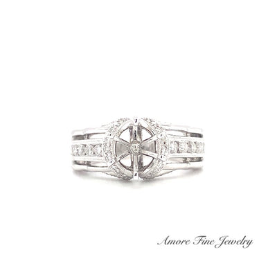 Diamond Engagement Ring Setting In 14kt White Gold