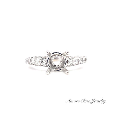 Diamond Engagement Ring Setting In 18kt White Gold