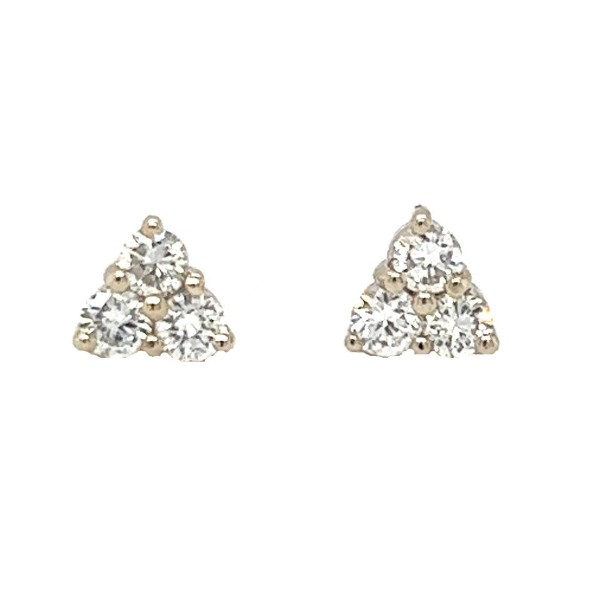 Three Stone Diamond Earrings