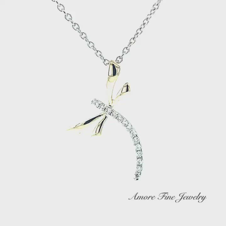 Diamond Dragonfly Pendant