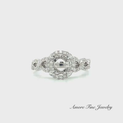 Halo Diamond Engagement Ring Setting In 18kt White Gold