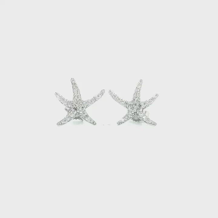 Starfish Diamond Stud Earrings