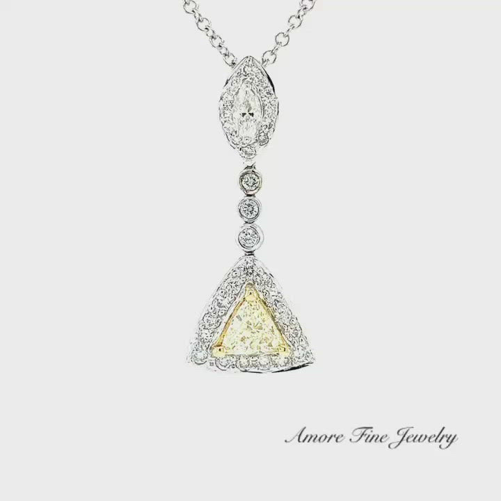 Natural Yellow & White Diamond Necklace